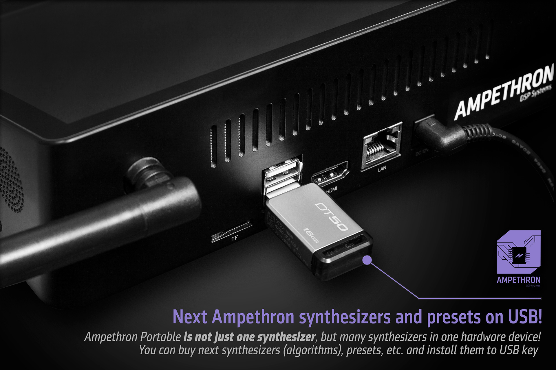 Next Ampethron synthesizers and presets on USB